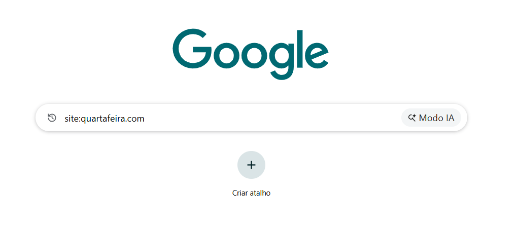 Exemplo de busca site: no Google